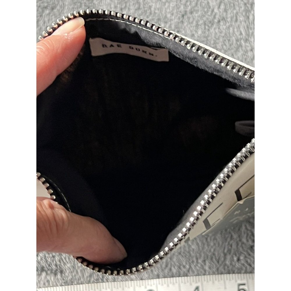 Rae Dunn STUFF Pouch PVC Cosmetic Zipper Bag Travel 7.55x5.5 White - Picture 4 of 7